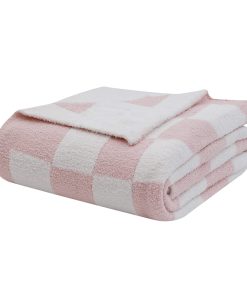 Manta decorativa de cuadros de pelusa de bayas suave y