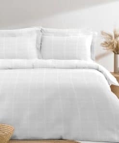 Juego de Funda Nórdica de Algodón Pizuna Full, -Blanco de Lu