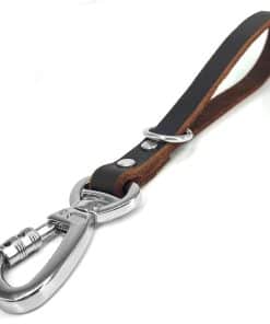 Correa corta de perro de cuero genuino, correas de tráfico