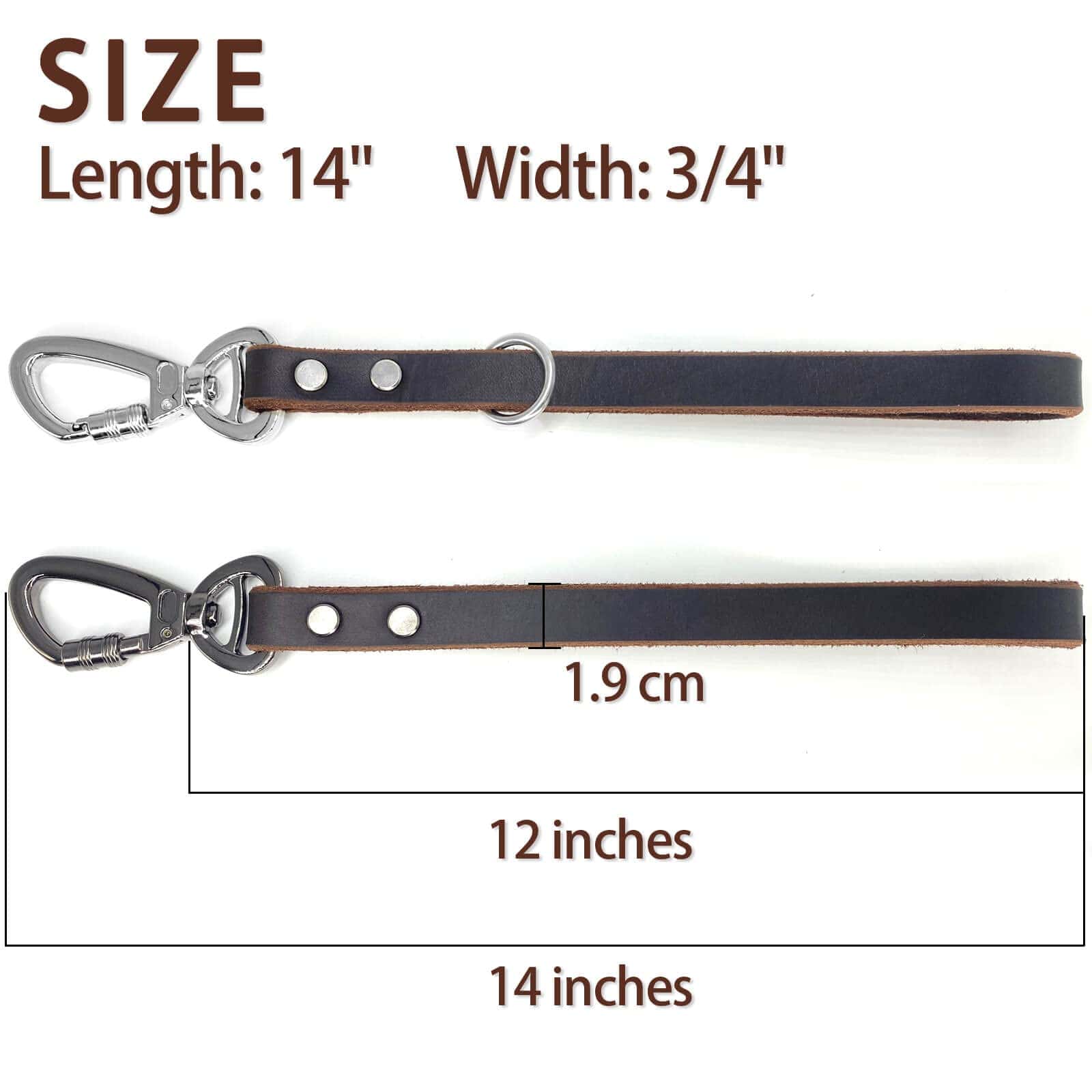 Correa corta de perro de cuero genuino, correas de tráfico - Imagen 6