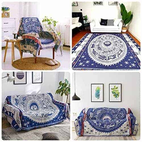 Edcooy Astrology Throw Blanket - Manta tejida bohemia para - Imagen 4
