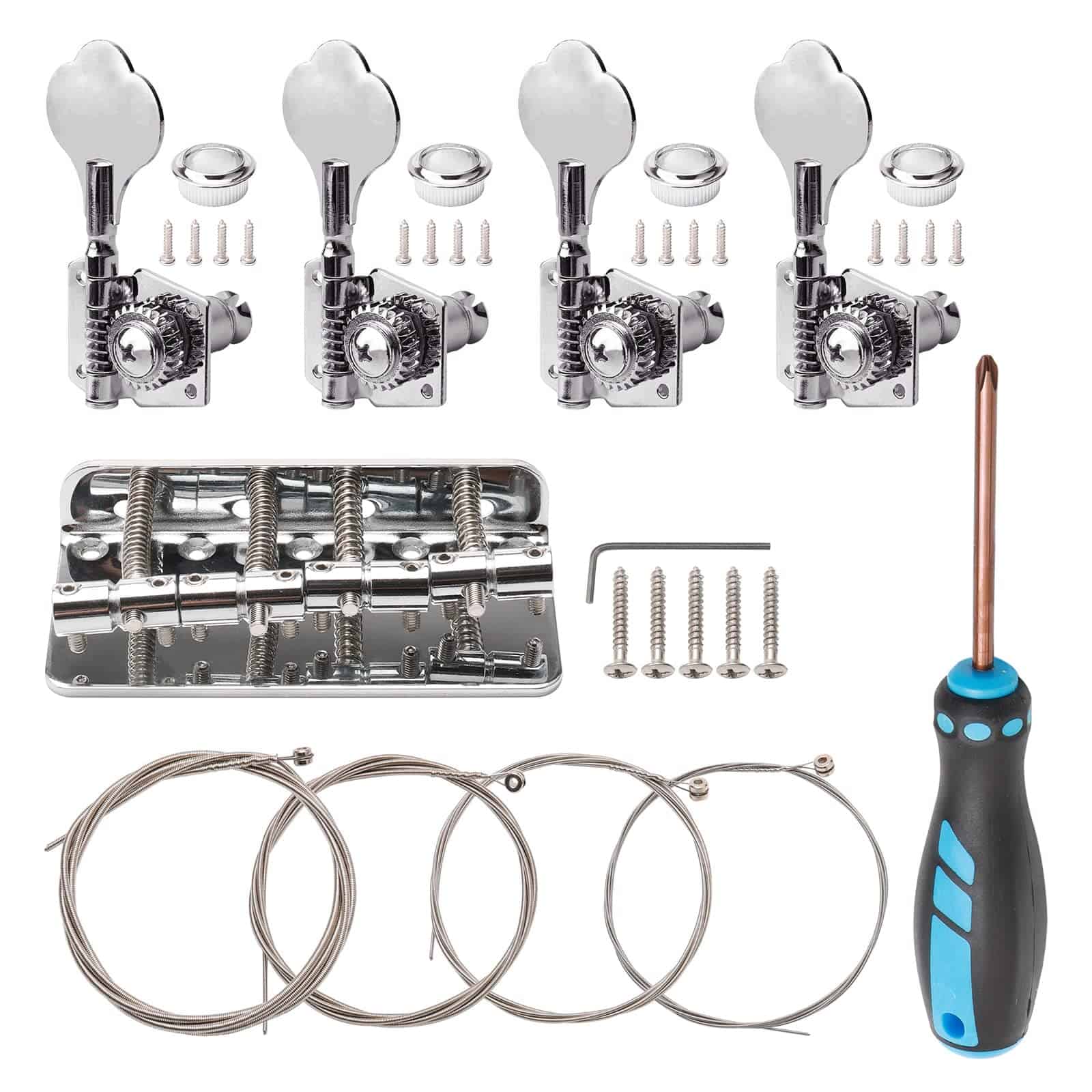 Puente de Guitarra Bajo de 4 Cuerdas Swhmc Hardtail Saddle