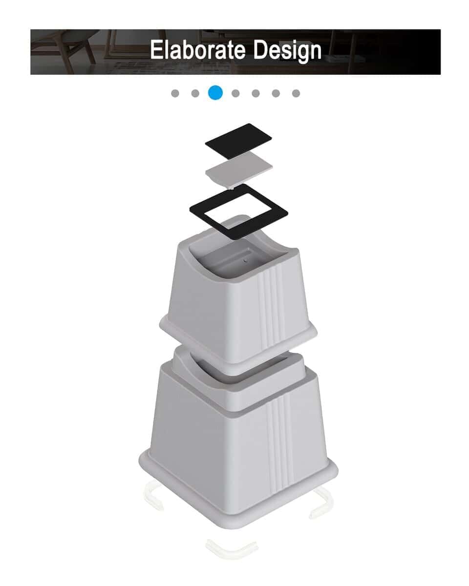 Elevadores de Muebles Ajustables ZTON en Alturas de 3", 5" - Imagen 4