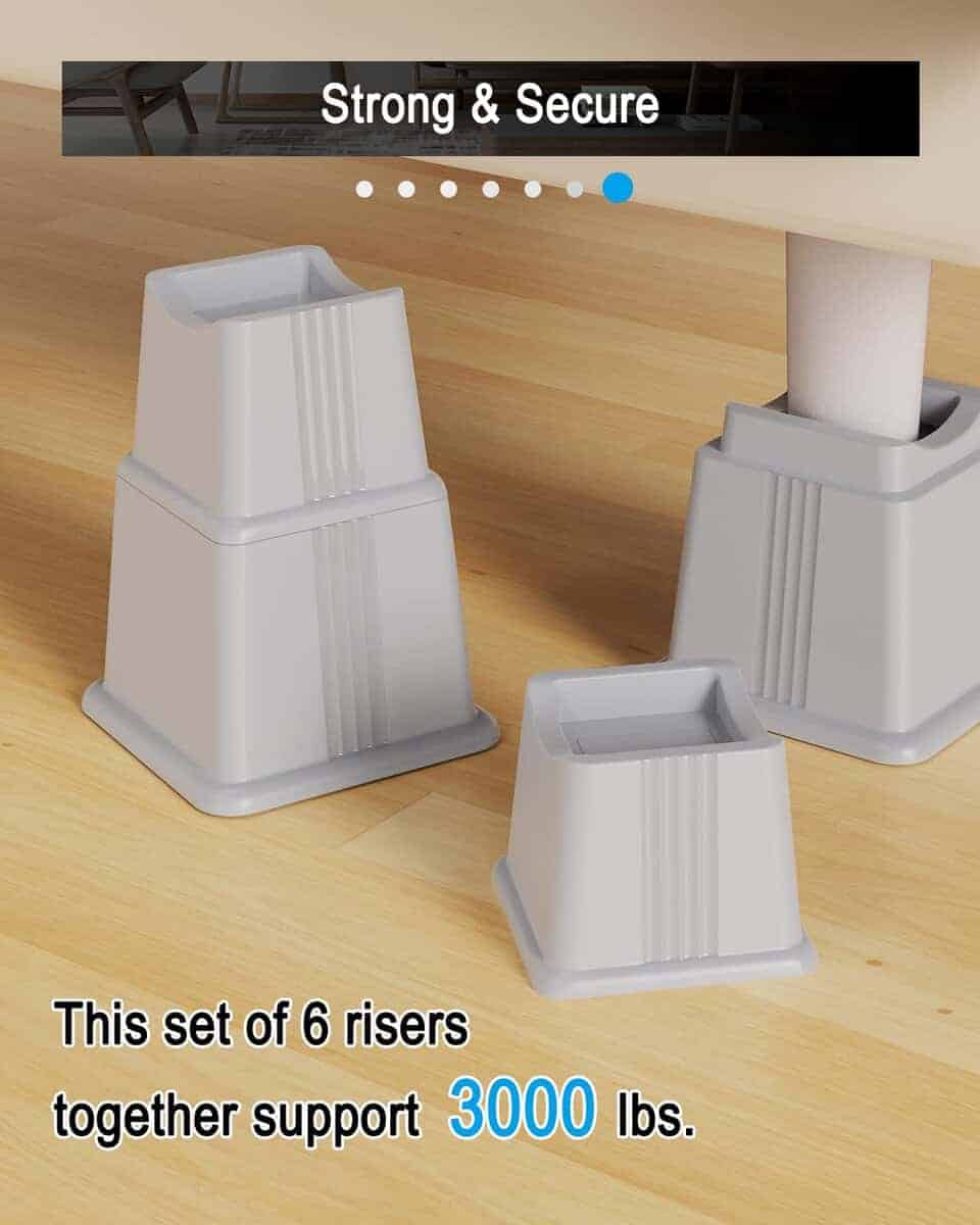 Elevadores de Muebles Ajustables ZTON en Alturas de 3", 5" - Imagen 8