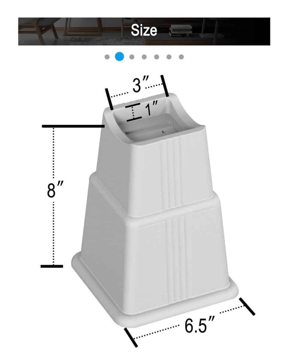 Elevadores de Muebles Ajustables ZTON en Alturas de 3", 5" - Imagen 3