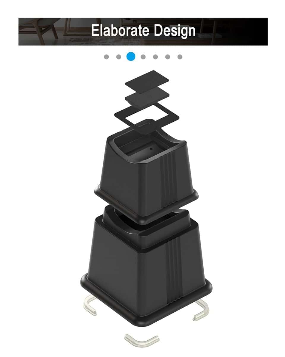 Elevadores de Muebles ZTON Ajustables en Alturas 3", 5" o - Imagen 4