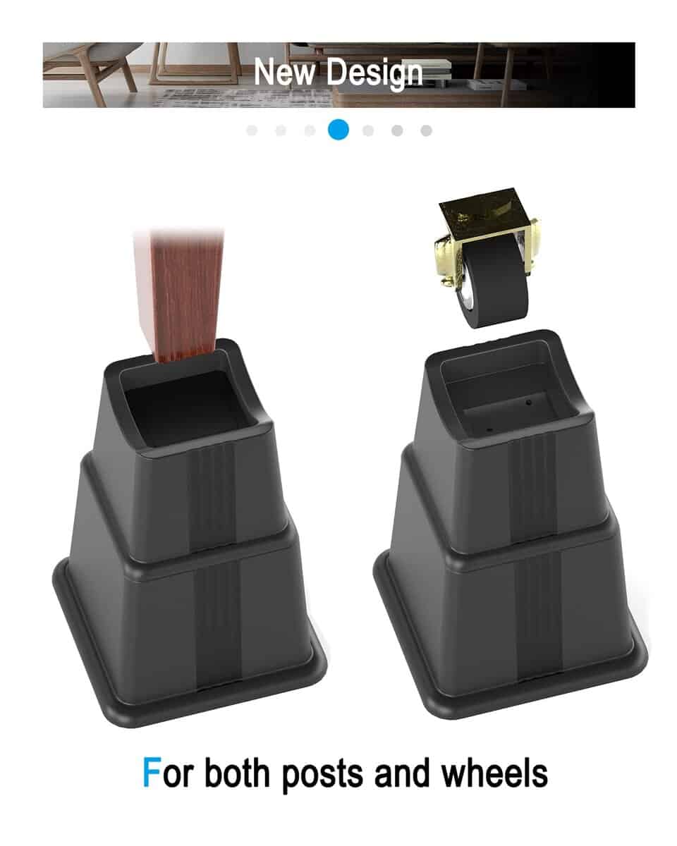 Elevadores de Muebles ZTON Ajustables en Alturas 3", 5" o - Imagen 5