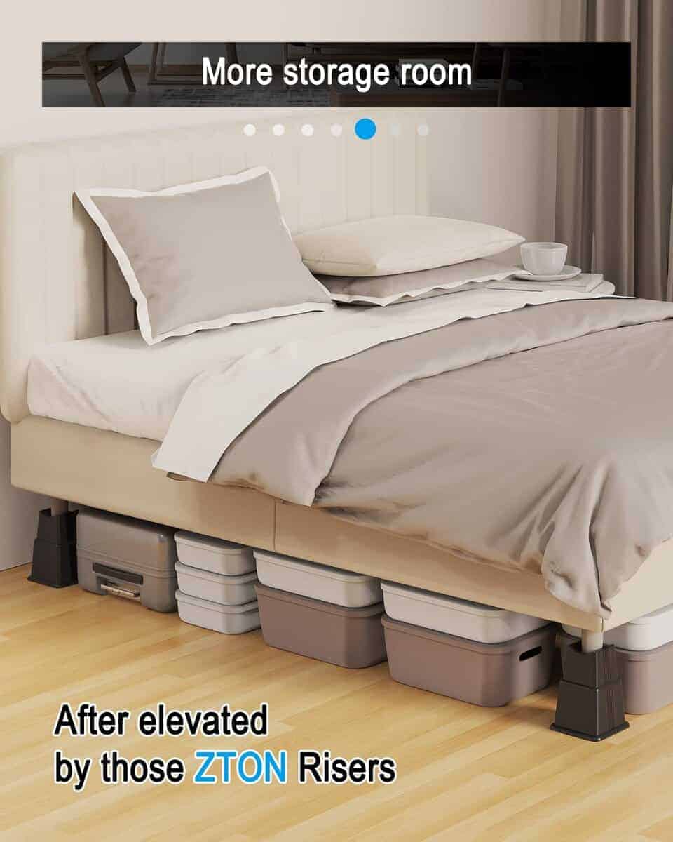 Elevadores de Muebles ZTON Ajustables en Alturas 3", 5" o - Imagen 6