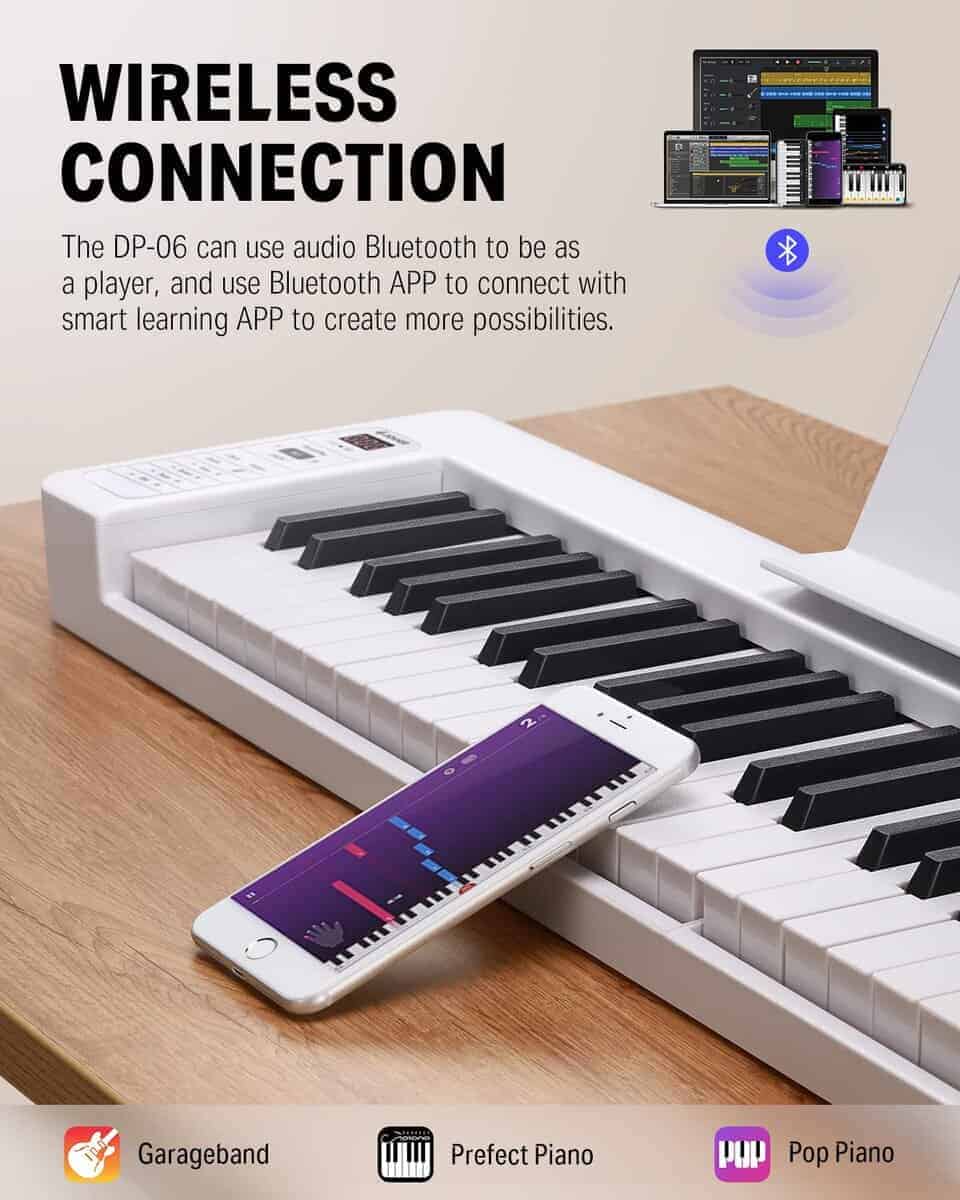 Teclado de Piano Plegable Donner de 61 Teclas con Bluetooth - Imagen 4