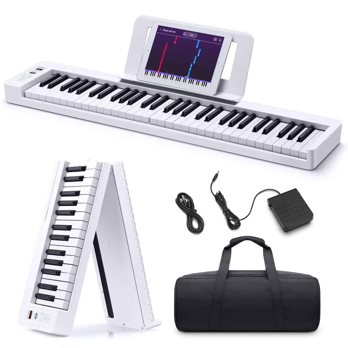 Teclado de Piano Plegable Donner de 61 Teclas con Bluetooth