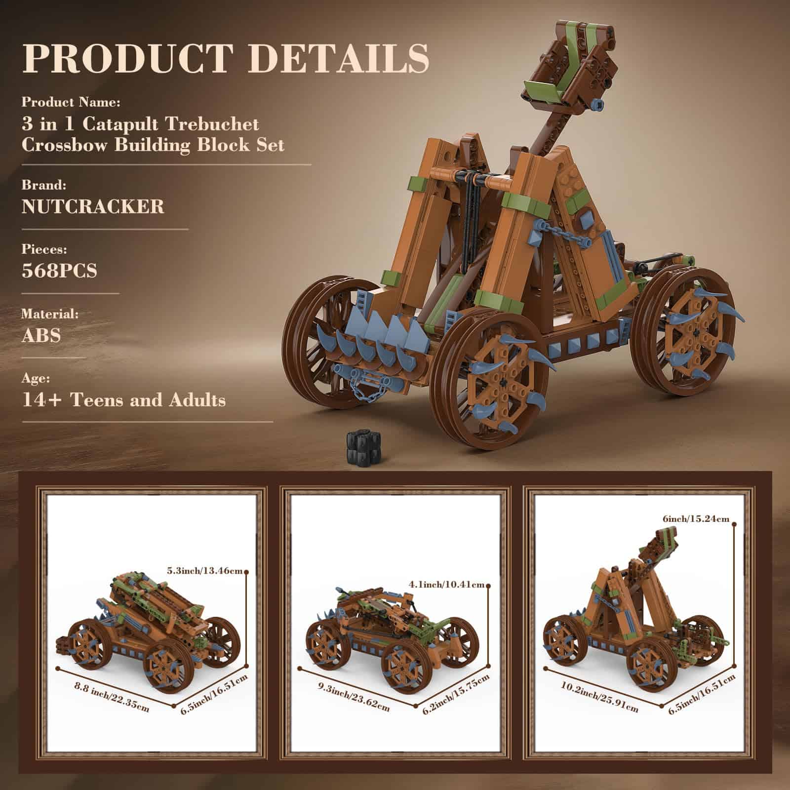 Set de Bloques de Construcción NUTCRACKER 3 en 1 Catapulta - Imagen 3