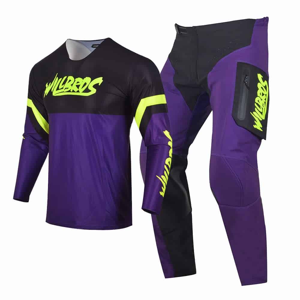 Conjunto de Jersey y Pantalones de Motocross -Negro Morado