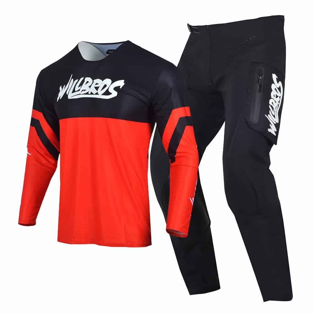 Conjunto de Jersey y Pantalones de Motocross -Negro Rojo
