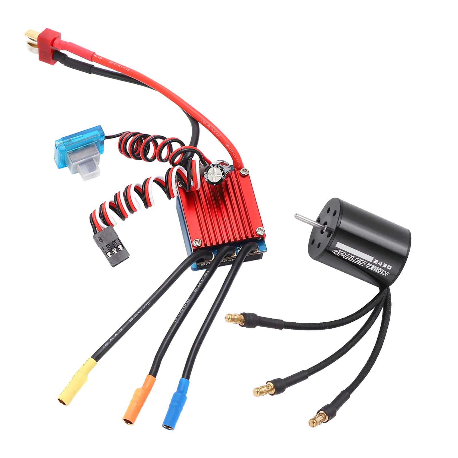 Motor Brushless de 7200KV, 4 Polos RC Alto Torque 2430