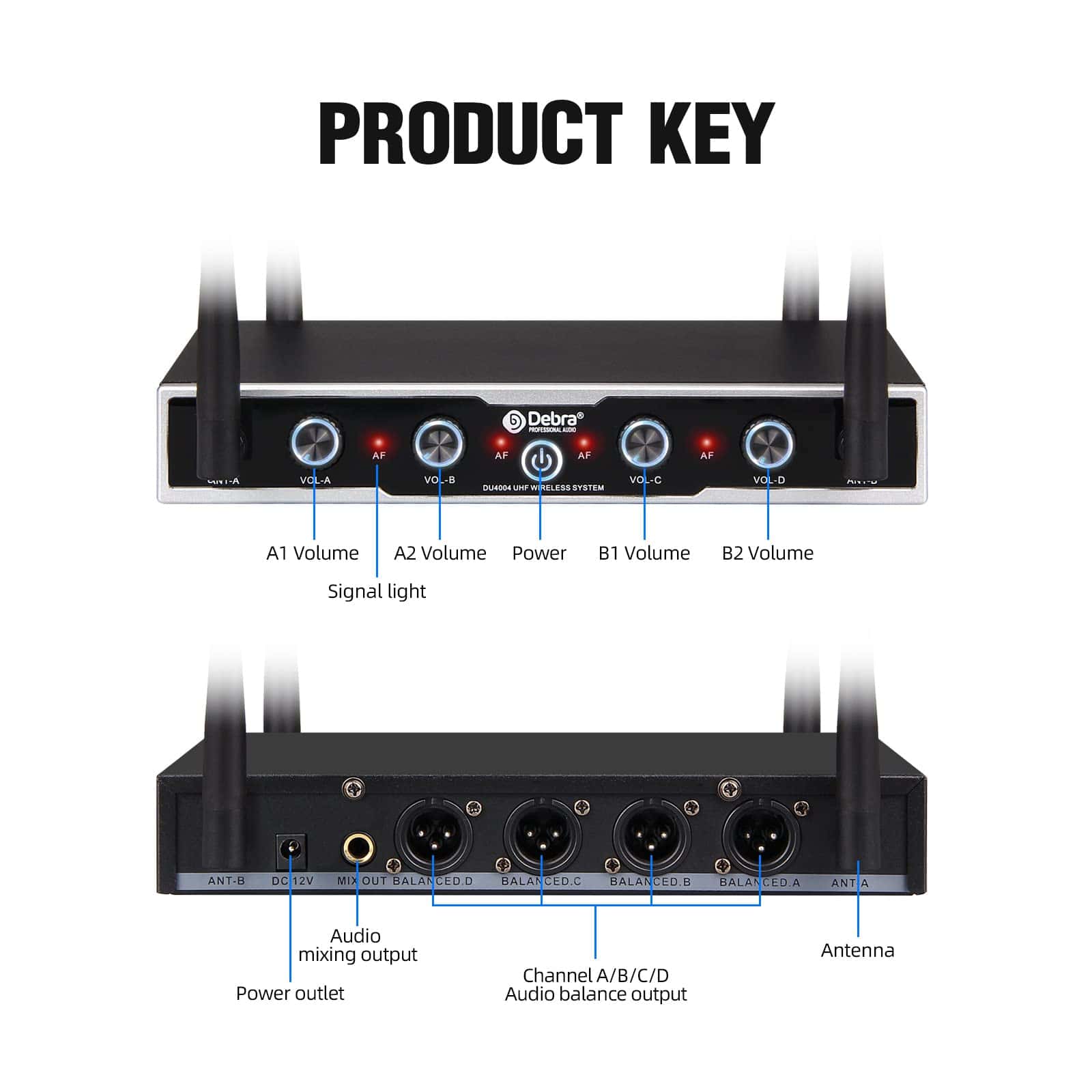 Sistema de Micrófono Inalámbrico de 4 Canales D Debra Audio - Imagen 9