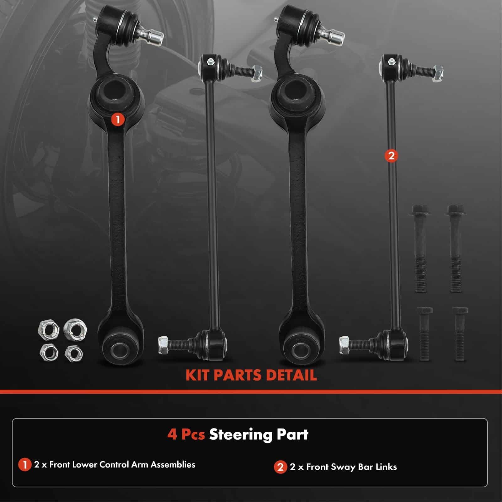 Conjunto de 4, Brazo de Control Inferior delantero, Enlace - Imagen 4