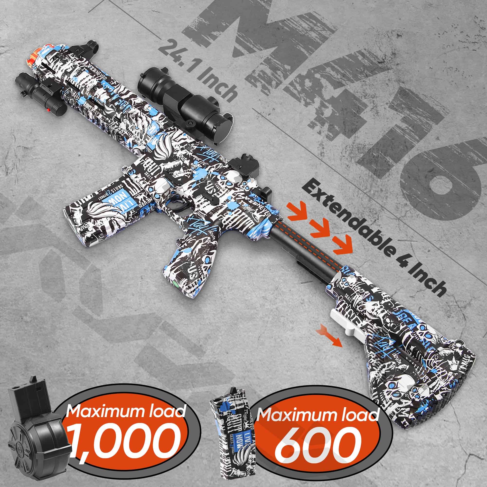 Gran Pistola de Gel con Tambor, M416 Modo Dual Manual y - Imagen 4