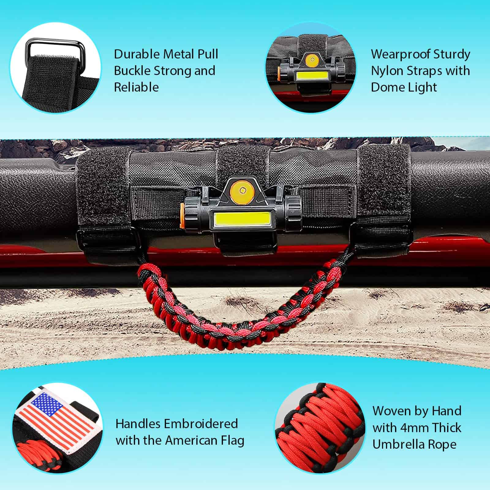 GAIZON 4 Pack Asas para Barras de Rodillo Paracord para - Imagen 4