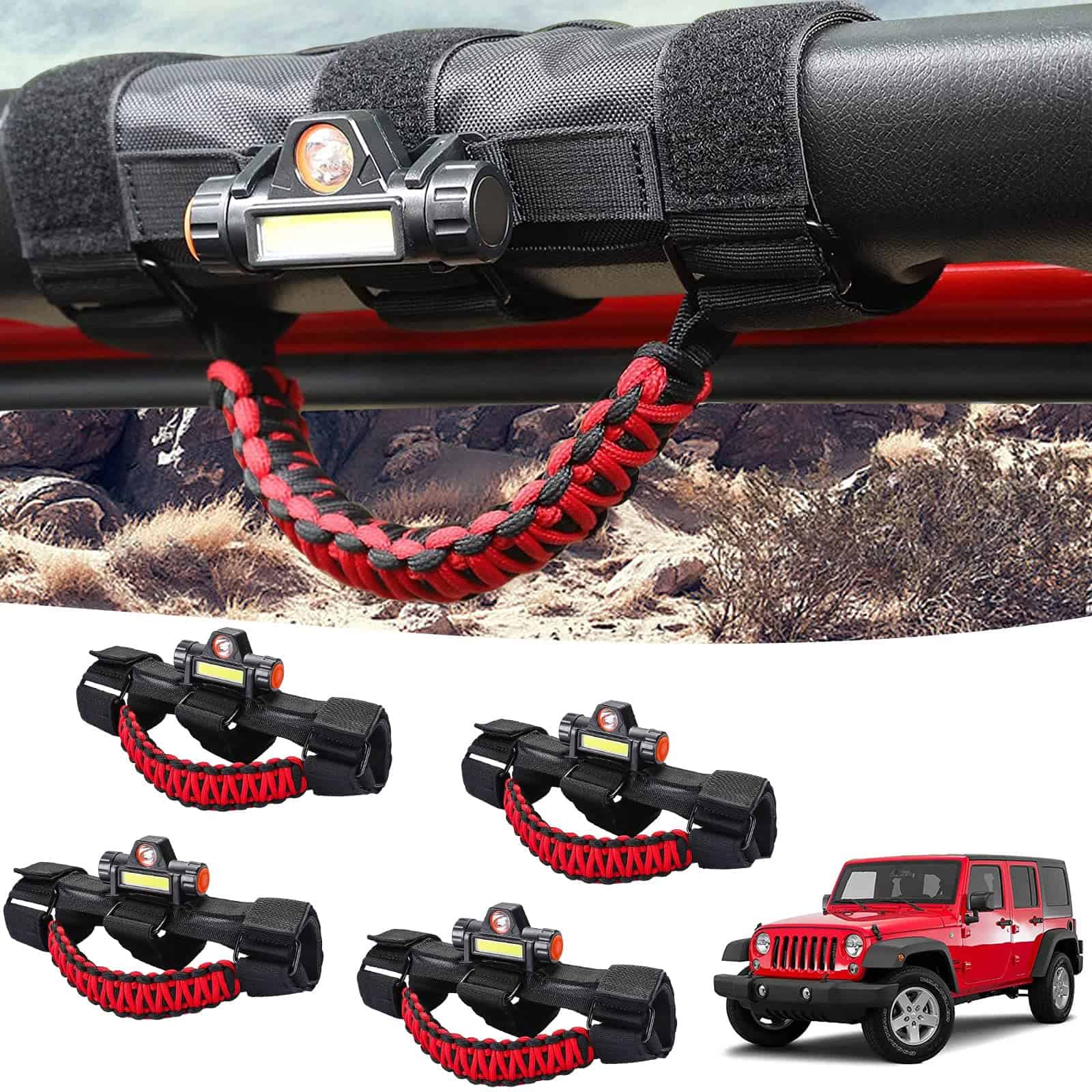 GAIZON 4 Pack Asas para Barras de Rodillo Paracord para