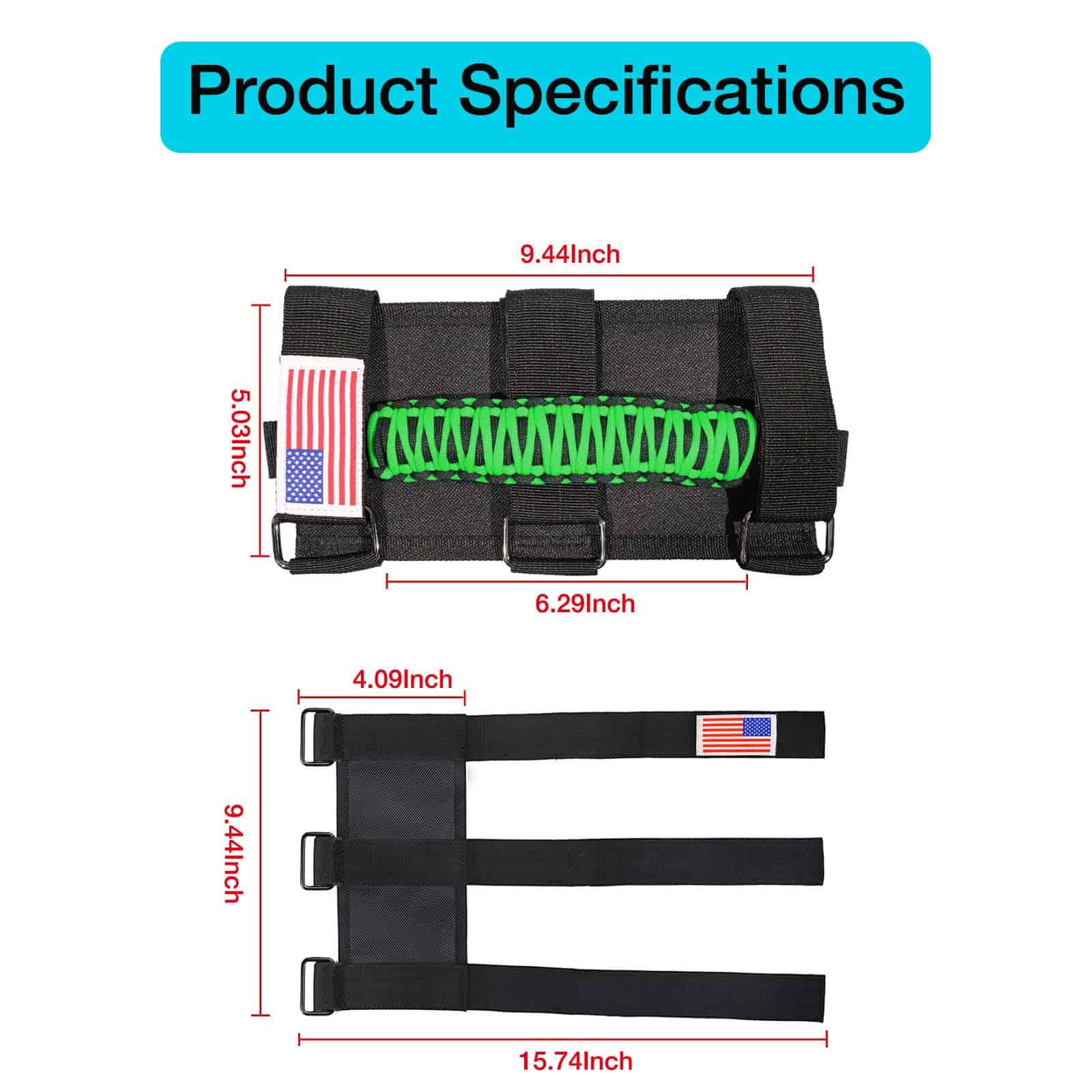 GAIZON 4 Pack Asas de Agarre Barra de Rodillo Paracord para - Imagen 9