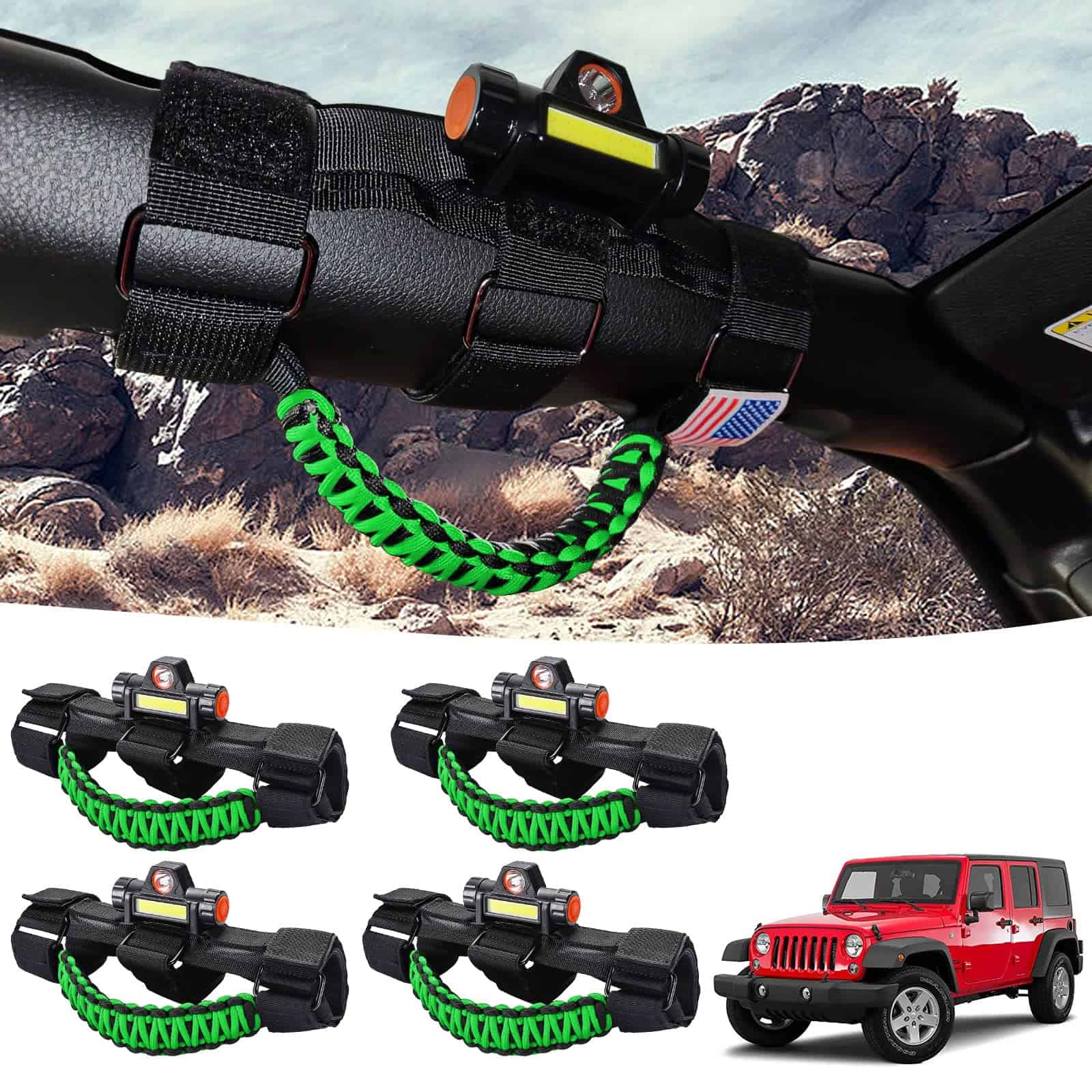 GAIZON 4 Pack Asas de Agarre Barra de Rodillo Paracord para