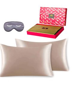 Set de regalo de lujo de seda pura con 2 fundas de almohada