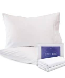 Fundas de Almohada FluffCo, Tamaño Queen, 100% Algodón,