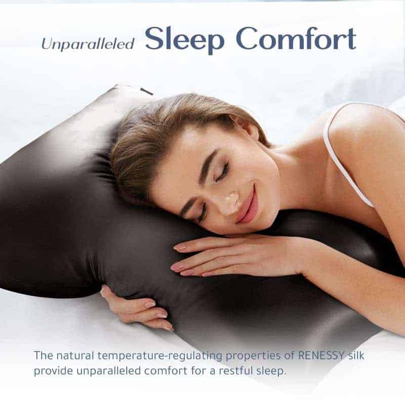 Funda de Almohada de Seda Orgánica RENESSY -Negro - Imagen 4