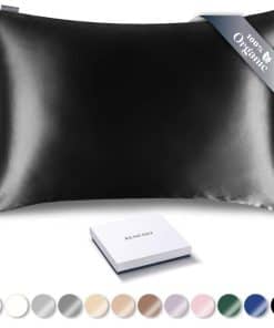 Funda de Almohada de Seda Orgánica RENESSY -Negro