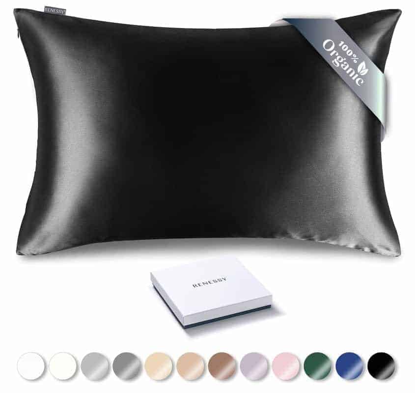 Funda de Almohada de Seda Orgánica RENESSY -Negro