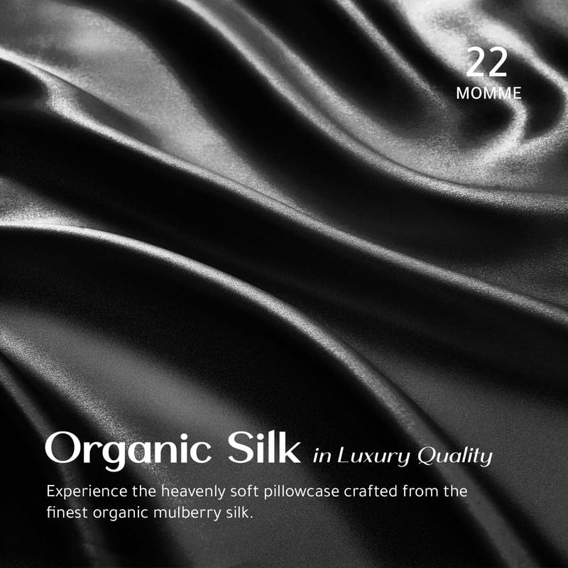 Funda de Almohada de Seda Orgánica RENESSY -Negro - Imagen 3