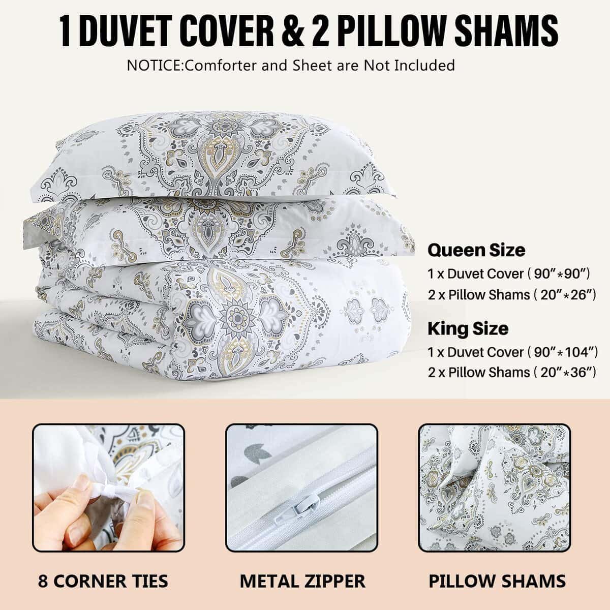 Fundas de Edredón de Algodón DUOMING - Funda de Edredón - Imagen 6