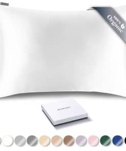 Funda de Almohada de Seda Orgánica RENESSY -Blanco