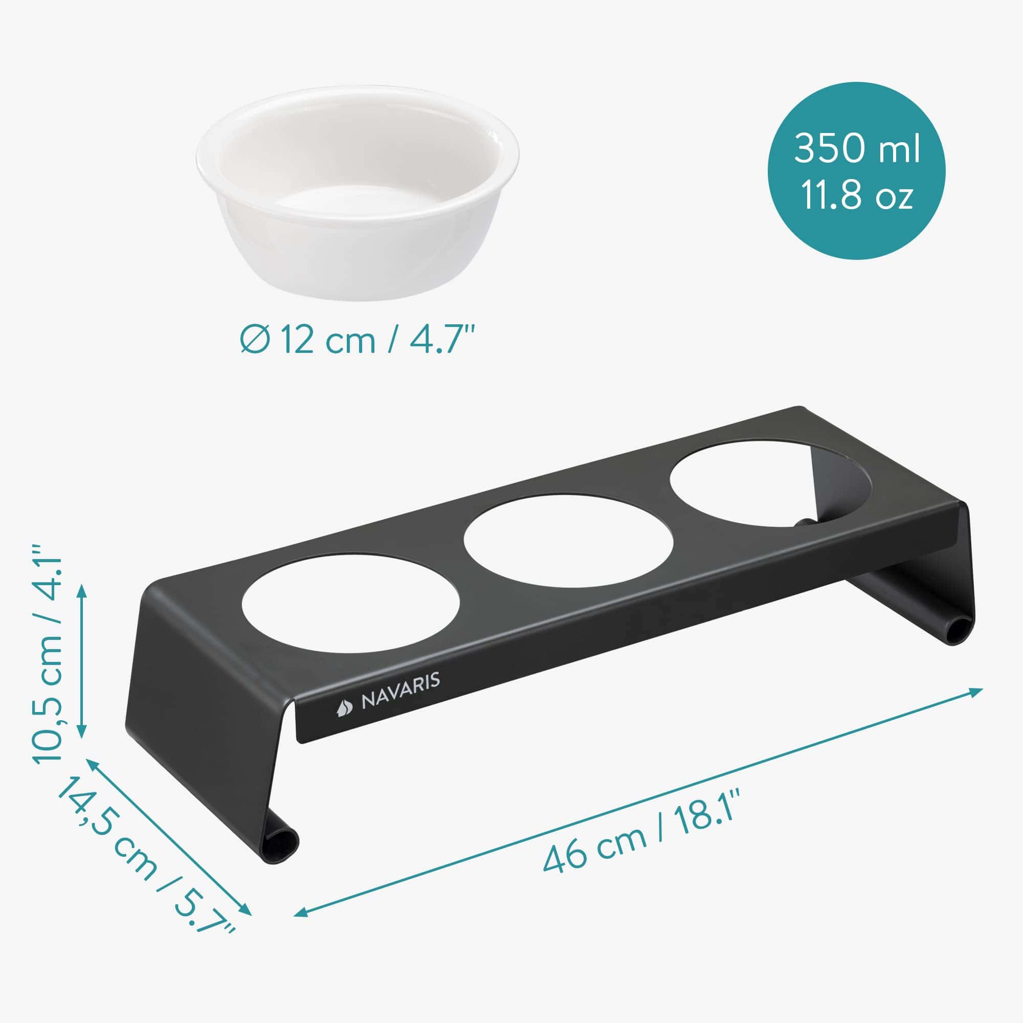 Comedero Elevado para Mascotas Navaris - Estación Triple de - Imagen 5