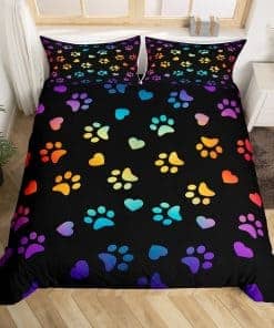 Juego de Funda de Edredón Infantil con Huellas de Perro