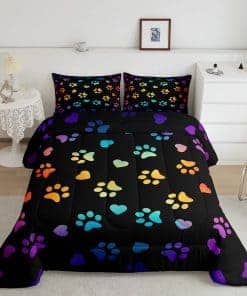 Juego de edredón para niños con estampado de huellas de