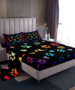 Juego de Sábanas para Niños con Huellas de Perro Tamaño