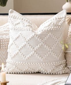 Funda de Almohada Decorativa Blanco Puro BlissBlush 22X22,