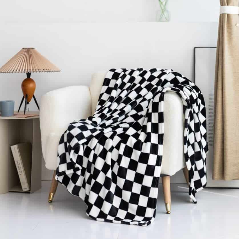 Manta de cuadros Buffalo Plaid de franela, estampado de