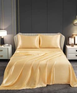 Juego de Sábanas de Satén de 4 Piezas Counfeisly, Tamaño