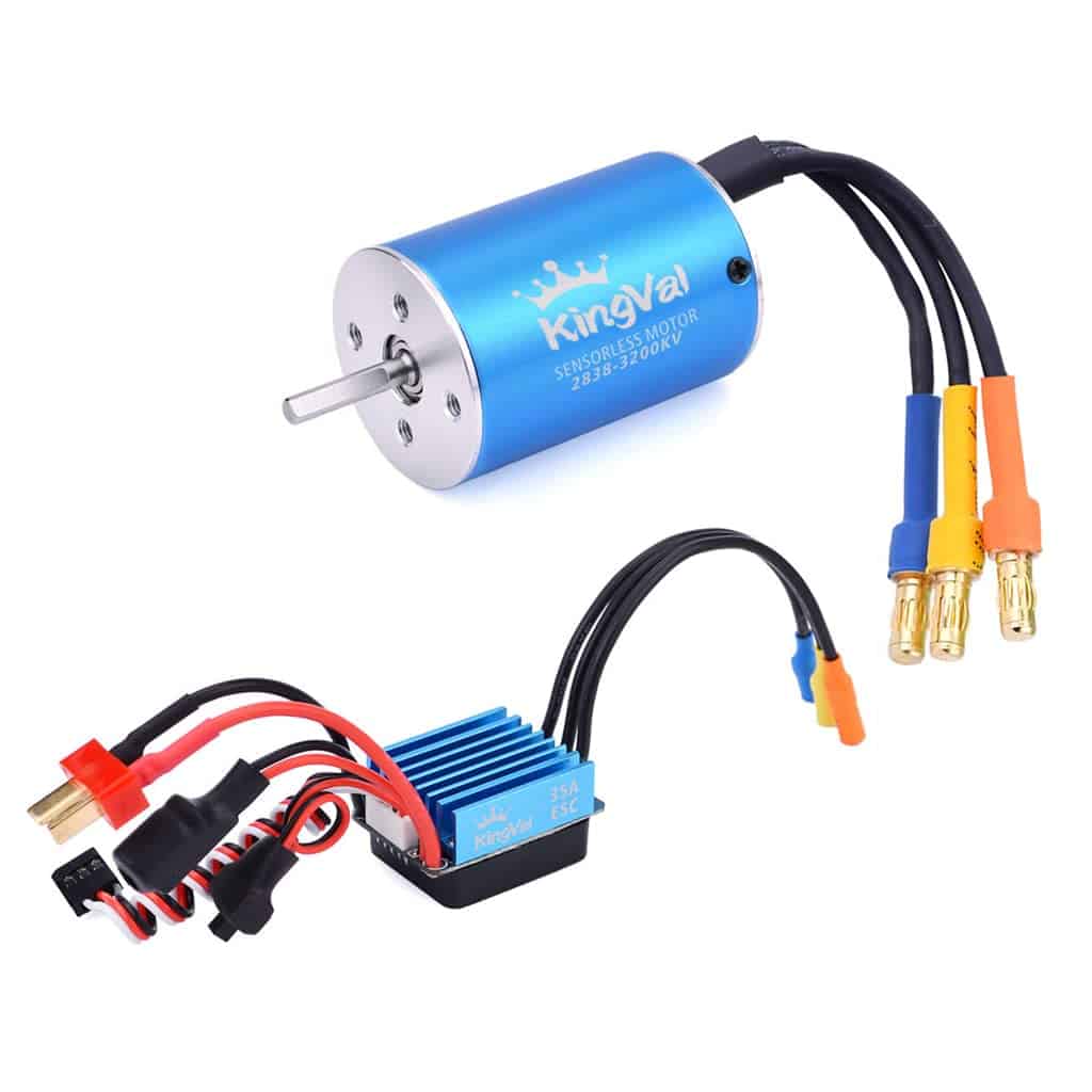 Combo Motor 2838 3200KV Brushless Sensorless con Eje de