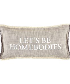 Almohada Lumbar Mud Pie Homebody, 22" x 11", Let's Be