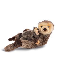 DEMDACO Mamá Nutria y Bebé Marrón y Tan 13 Pulgadas de