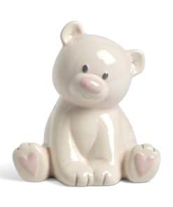 Alcancía de Cerdito Cermica en Forma de Osito - Rosa y