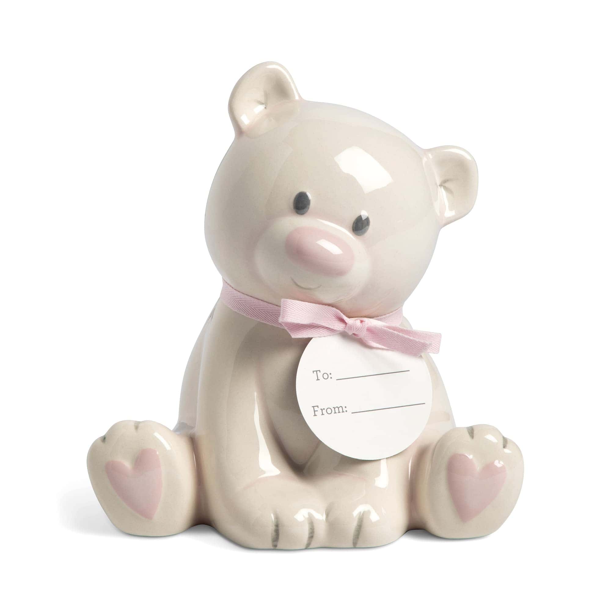 Alcancía de Cerdito Cermica en Forma de Osito - Rosa y - Imagen 7