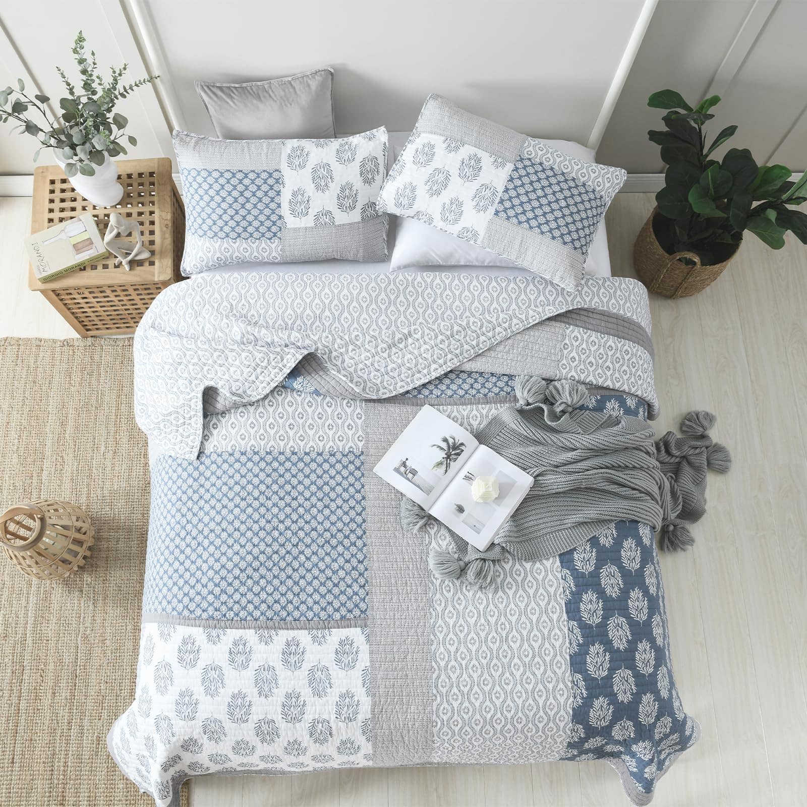 Colcha de algodón Queen Size Finlonte, Juego de Edredón - Imagen 7