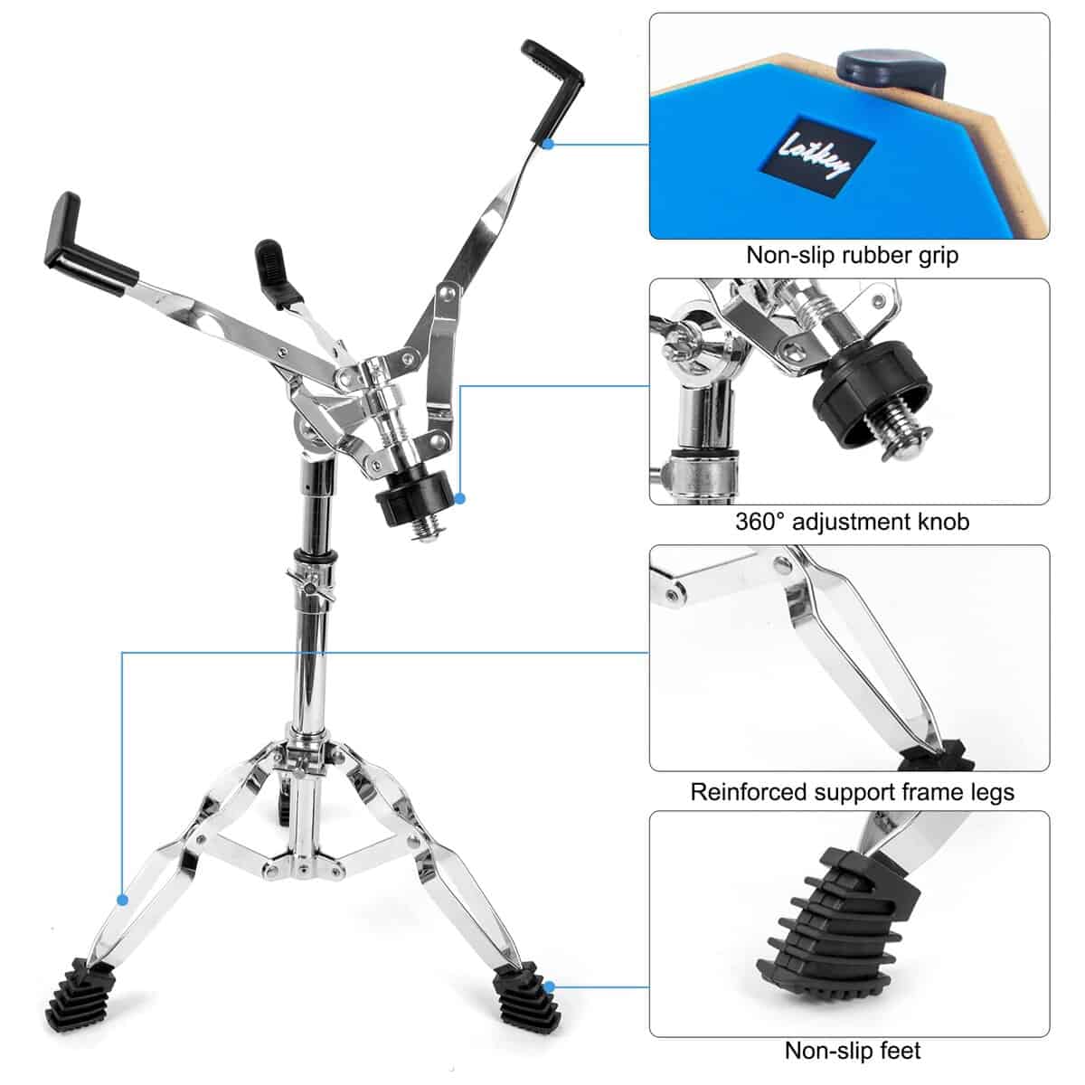 Set de Pad de Práctica de Batería, Lotkey 12" Pad de - Imagen 5