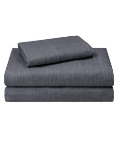 Juego de Sábanas de Franela 100% Algodón de -Heather Charcoa