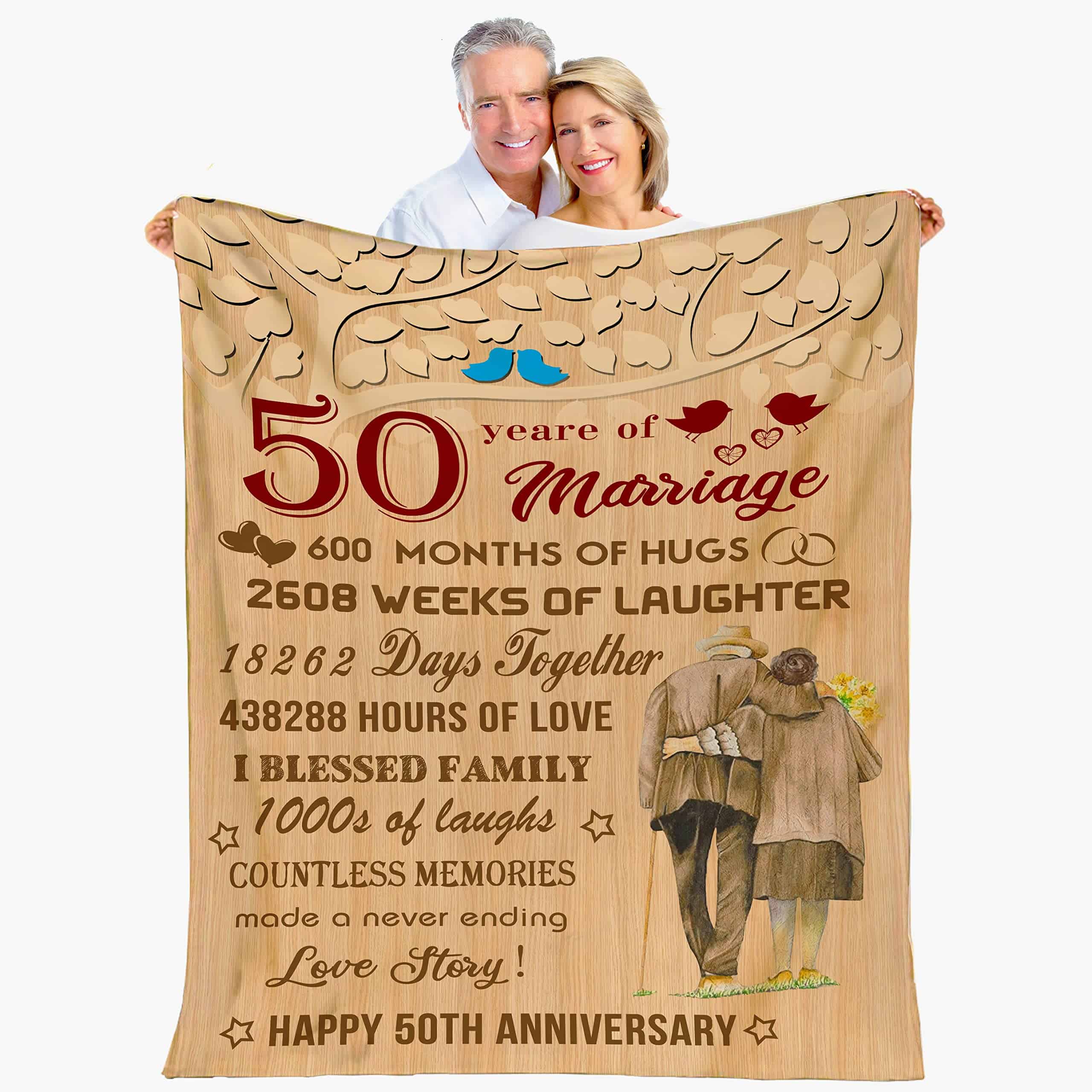 Manta de Regalo de 50 Aniversario - 50 Años de Bodas