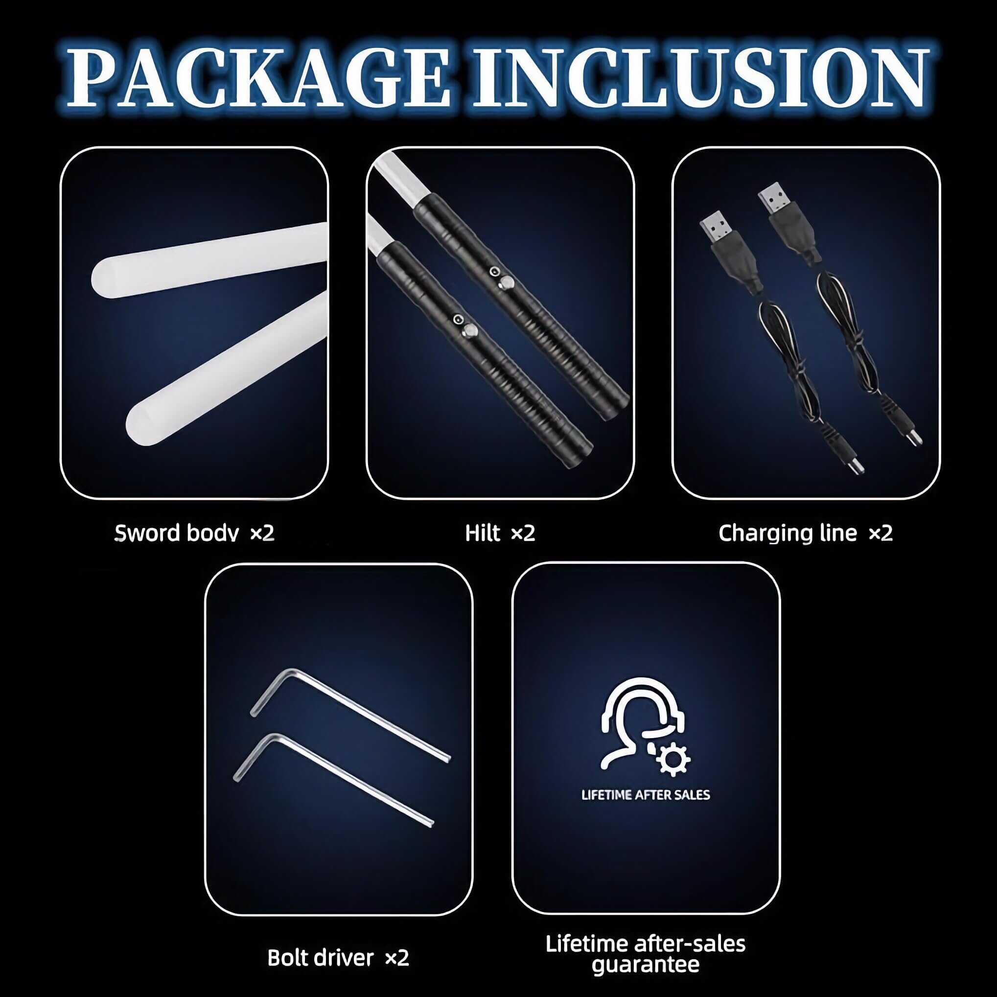 Pack de 2 sables de luz Amaxshiirchy RGB 15 colores con - Imagen 5